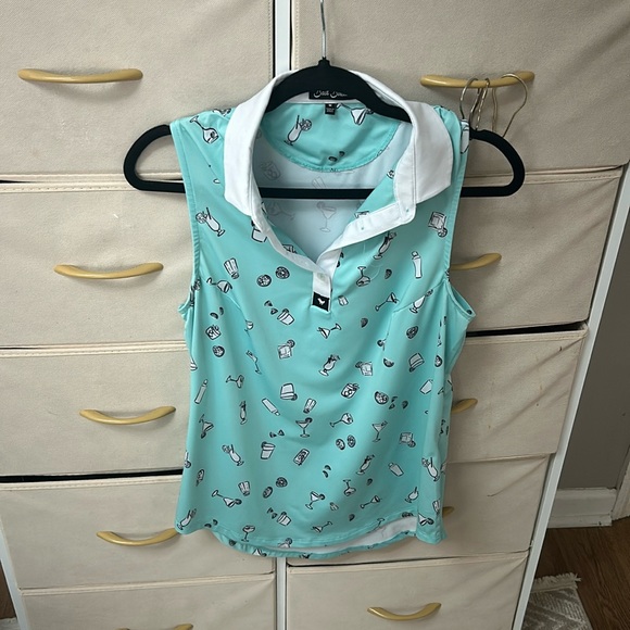 Bad Birdie Tops - Sleeveless Golf/Tennis Collared Tank Top